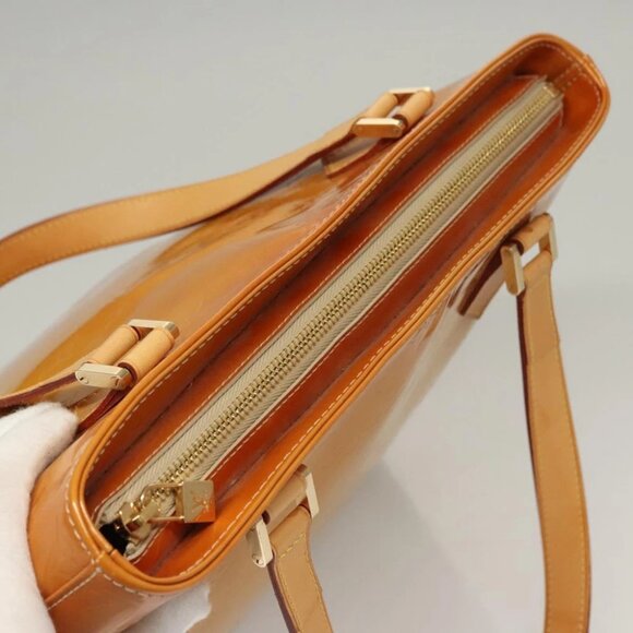 LOUIS VUITTON Monogram Vernis Houston Hand Bag Jaune - Picture 9 of 15